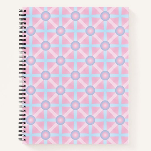 Carnet Rose mignon, violet et bleu clair Motif (Devant)