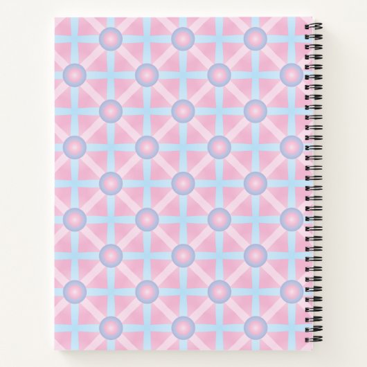Carnet Rose mignon, violet et bleu clair Motif (Dos)