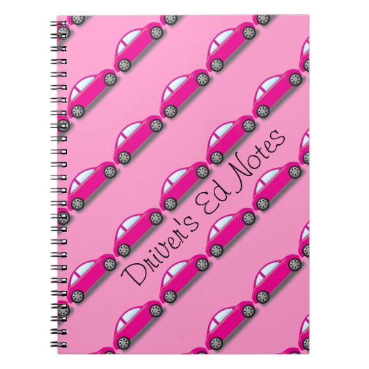 Carnet Rose Mignon Voiture (Devant)