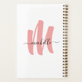 Carnet rose moderne blanc monogramme nom commercial initi (Verso)