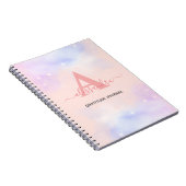 Carnet rose moderne élégant nom de rougissement monogramm (Côté Droit)