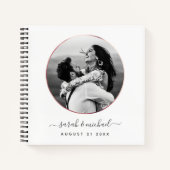 Carnet Rose moderne Gold Calligraphie Photo Mariage invit (Devant)