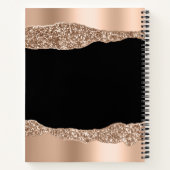Carnet Rose moderne Parties scintillant or Monogramme Noi (Dos)