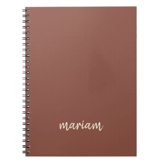Carnet Rose moderne Taupe tendance Script Nom Monogramme (Devant)