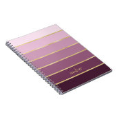 Carnet Rose monochromatique avec personnalisation or (Côté Droit)