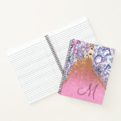 Carnet Rose Monogramme de Parties scintillant d'or pour f (Intérieur)