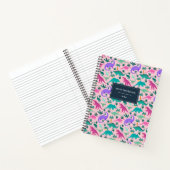 Carnet Rose | Motif dinosaure coloré personnalisé (Intérieur)