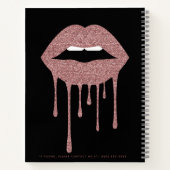 Carnet Rose noir Parties scintillant à goutte d'or Lips m (Dos)