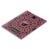 Carnet Rose noir Yin Yang Peacock Mandala Custom (Côté gauche)