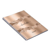 Carnet Rose or agate marbre nom script (Côté Droit)