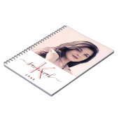 Carnet Rose or blanc monogramme photo (Côté gauche)