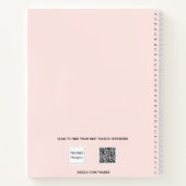 Carnet Rose or blush école travail étude typographie (Dos)