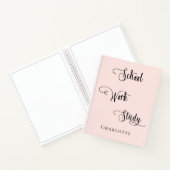 Carnet Rose or blush école travail étude typographie (Intérieur)