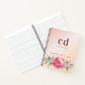 Carnet Rose or blush fleuri nom de parties scintillant mo (Intérieur)