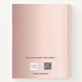 Carnet Rose or blush photo nom de collage (Dos)