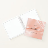 Carnet Rose or blush soie satin élégant nom (Intérieur)