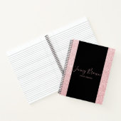 Carnet rose or et parties scintillant élégant script (Intérieur)