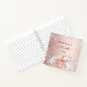 Carnet Rose or floral argent feuillage parties scintillan (Intérieur)