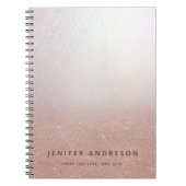 Carnet Rose or gliterie ombre moderne (Devant)