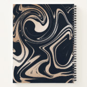 Carnet Rose or noir marbre avec cuivre étiquette école (Dos)