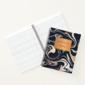 Carnet Rose or noir marbre avec cuivre étiquette école (Intérieur)