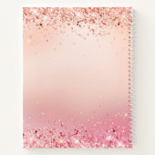 Carnet Rose or rose ballet danse monogramme (Dos)