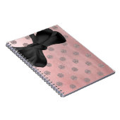 Carnet Rose or rose brillant glam Pois moderne chic (Côté Droit)