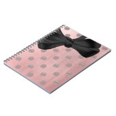 Carnet Rose or rose brillant glam Pois moderne chic (Côté gauche)