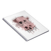 Carnet Rose or rose crâne goutte d'encre éclaboussure gra (Côté Droit)