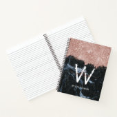 Carnet Rose or rose noir marbre Parties scintillant pouss (Intérieur)