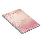 Carnet Rose or rose parties scintillant ballet danse mono (Côté Droit)