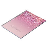 Carnet Rose or rose Parties scintillant or étincelle (Côté gauche)