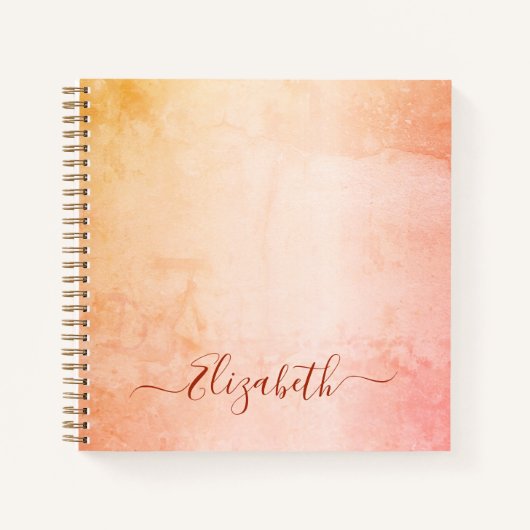 Carnet Rose or rousse nom de marbre rustique (Devant)