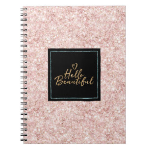 Carnet Rose Pailleté Rose Féminin Menthe Noir Bonjour Mag