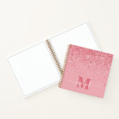 Carnet Rose Pailletée Monogrammée Élégante (Intérieur)