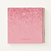Carnet Rose Pailletée Monogrammée Élégante (Dos)