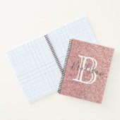 Carnet Rose Paillettes Nom (Intérieur)