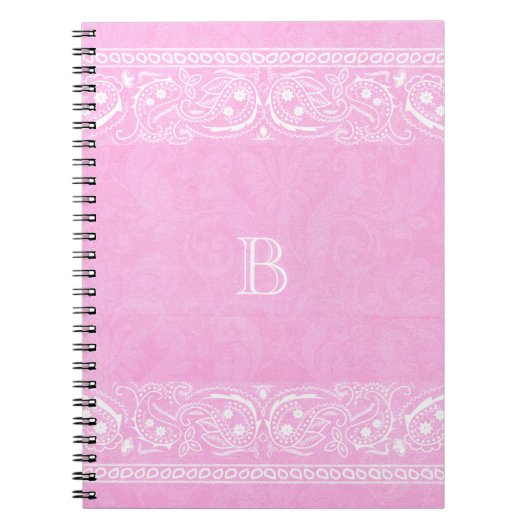 Carnet Rose Paisley Rustique Occidentale Simple Chic (Devant)