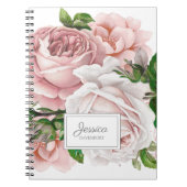 Carnet Rose Pâle Floral Vintage (Devant)