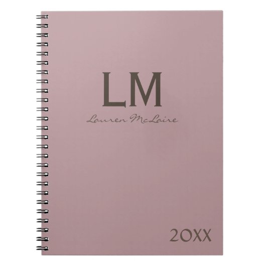Carnet Rose Pâle Moderne Minimaliste Professionnel (Devant)