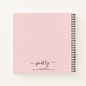 Carnet Rose Pâle Noir Script Votre Nom Poésie (Dos)