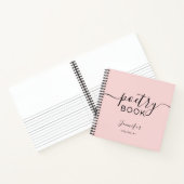 Carnet Rose Pâle Noir Script Votre Nom Poésie (Intérieur)