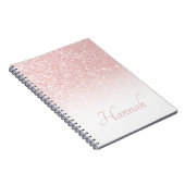 Carnet Rose Pâle Pailleté Blanc Ombré (Côté Droit)