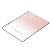 Carnet Rose Pâle Pailleté Blanc Ombré (Côté gauche)