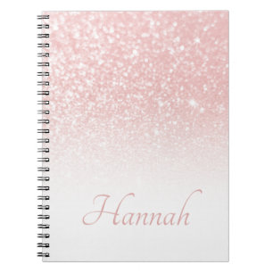 Carnet Rose Pâle Pailleté Blanc Ombré