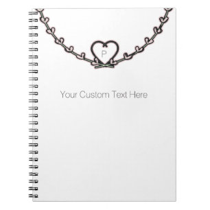 Carnet Rose Pâle Rustique Coeur Vigne Personnalisé Chic