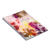 Carnet Rose Pâle Violet Floral Botanique Monogrammé (Côté Droit)