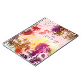 Carnet Rose Pâle Violet Floral Botanique Monogrammé (Côté gauche)