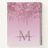 Carnet Rose Parties scintillant Lecteurs Monogramme Perso (Dos)