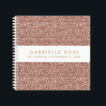 Carnet Rose Parties scintillant or Bat mitzvah Autograph<br><div class="desc">Parties scintillant dorée rose rose (image imprimée) avec une bande blanche sur la couverture d'un livre d'invités de style autographe personnalisé avec espace pour un nom hébreu en option, ou tout texte que vous voulez. Un accessoire rose brillant pour un Bat mitzvah, Sweet 16, Quinceanera ou Anniversaire, ou un carnet...</div>